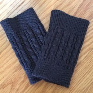 Pair of dark gray cable knit boot socks